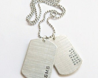Mens Personalized Dog Tag Necklace,Husband Gift, Boyfriend Gift,Gift for him, Custom Hand Stamped Necklace Grooms Gift Groomsmen Gift