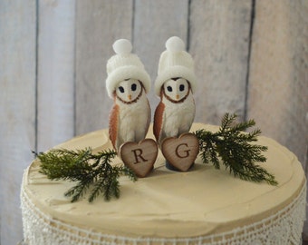 Barn Owl Wedding Cake Topper Bride Groom Personalized Animal Fall Winter Country Rustic Decorations Barn Owl Wedding Cake Topper Bride Groom Personalized Animal Fall Winter Country Rustic Decorations