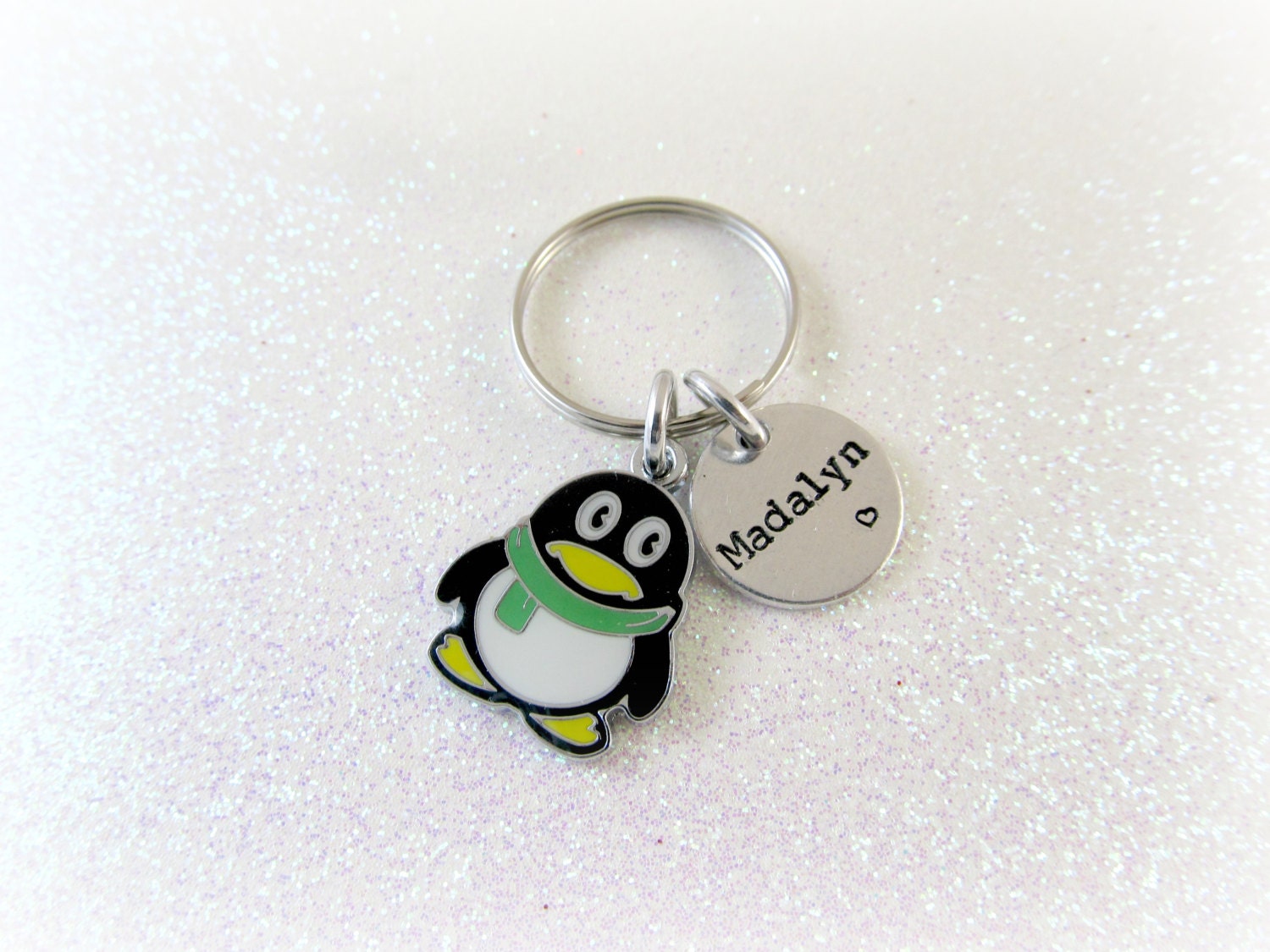 stuffed penguin keychain