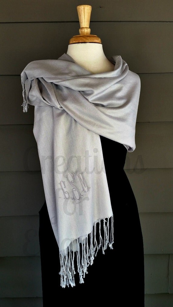 monogrammed pashmina shawls