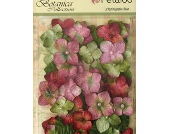 VELVET FLOWERS, Velvet Hydrangea Petals, Velvet Petals , Flat Paper Flowers, Petaloo Flowers, Vintage Flower Petals, Vintage Paper Flowers