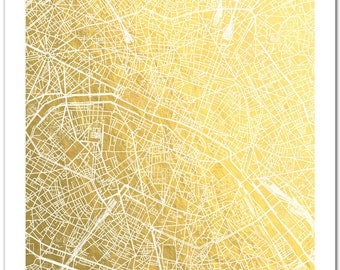 Paris Print, Paris Map, Paris Gold Foil Print, Paris France, Paris Art, Gold Foil Map™ of Paris, Gold Foil City Map, Gift for Traveler