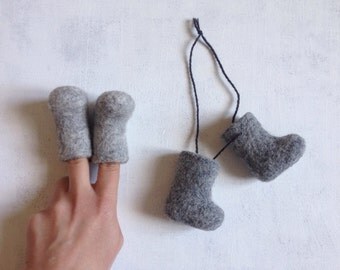 Russian Valenki - Miniature Felt Boots - Authentic Souvenir - National Souvenir - Miniature Shoes - Felted Collectibles - Unusual Small Gift