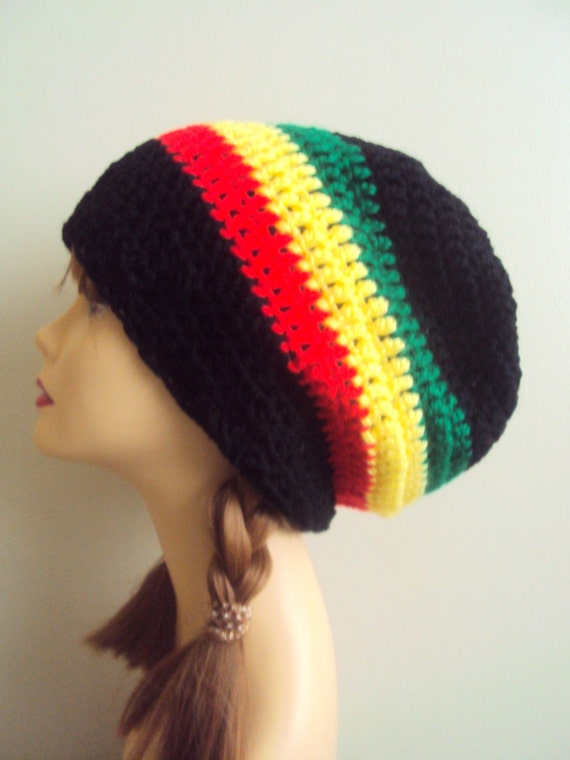 Items similar to Bob Marley Style Dreadlock Hat Crochet Super Slouchy