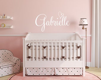 Wall Decal Girls Room - Name Wall Decal Heart Decal - Name Wall Decal - Nursery Decor - Baby Girl Nursery - Name Decals for Nursery