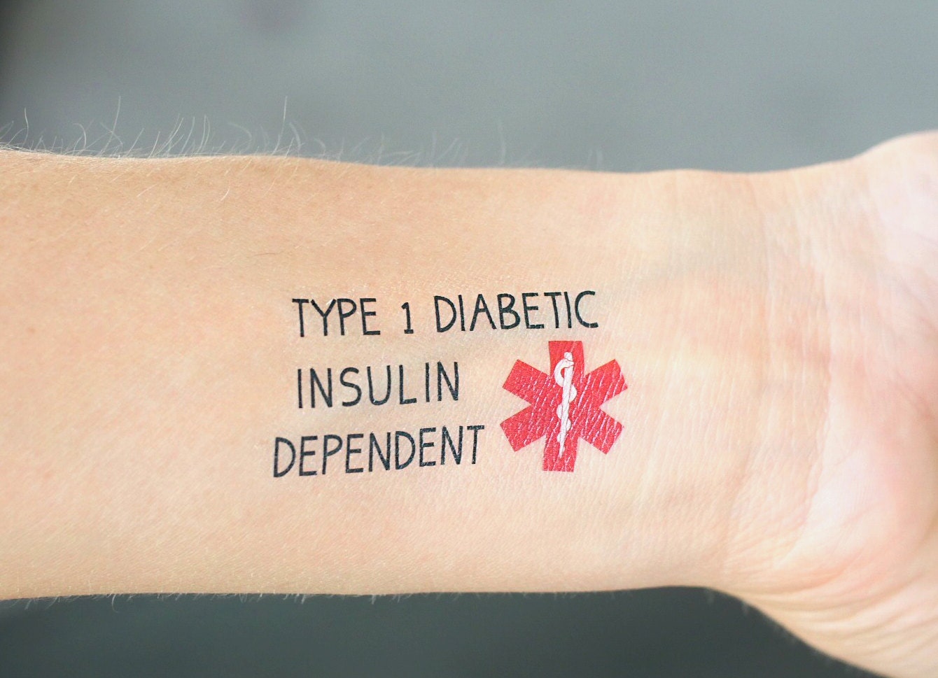 TYPE 1 DIABETES Insulin Dependent Medical Alert Temporary