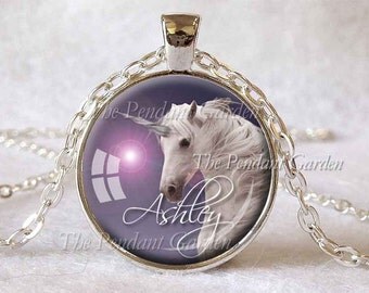 UNICORN PENDANT CUSTOM Unicorn Necklace Little Personalized Gift for Girl Lavender and White Girl Birthday Gift Unicorn Jewelry Horse Lover