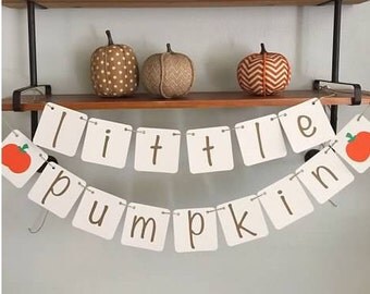 Little Pumpkin Baby Shower Banner Sign, Garland Bunting