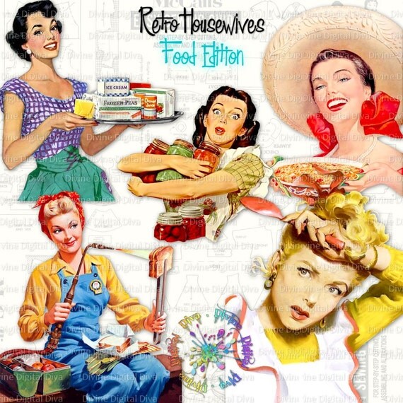 Retro Housewives Food Edition | Vintage 50s Women | Food ...
Retro Clip Art Food