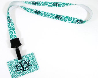 Monogrammed Gifts for Coworkers, Gift Ideas for Nurses and Students, Personalized Lanyard ID Holder Monogram Gift Ideas Friends & Coworkers