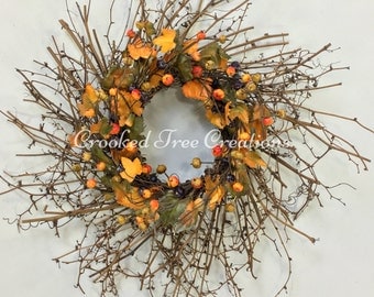Fall Wreath, Pumpkin Wreath, Harvest Wreath, Fall Door Décor, Autumn Wreath, Fall Floral, Autumn Decor, Rustic Wreath, Fall Wreaths, Fall