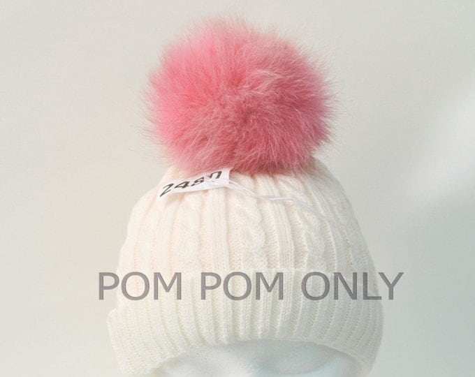 FOX FUR POMPOM! Real Fox Pom-Pom, Pink Fur Pom Pom, Genuine Fur Pom Pom, Pom Pom for Winter Hat, for Women Hat, for Knitted hats, Child