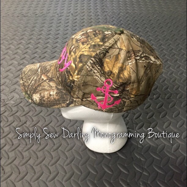 Embroidered Nautical Rope AHOY Anchor Camo hat by SimplySewDarling