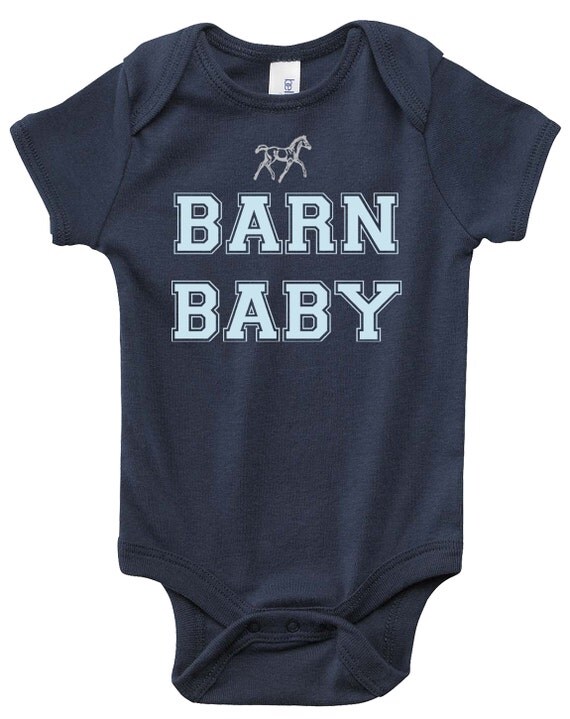 Barn Baby Horse Bodysuit for Infant Boys Equestrian Clothing