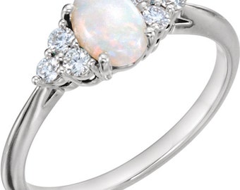 opal engagement ring mounting alternative engagement ring opal diamond ring bridal jewelry - Opal Wedding Ring opal engagement ring mounting alternative engagement ring opal diamond ring bridal jewelry - Opal Wedding Ring