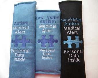 Autism Medical Alert, Autism ID Tag, Autism Seat Belt Wrap, Seat Belt Cover, Medical Alert, Medical ID Tag, Autism Baby Carrier Wrap