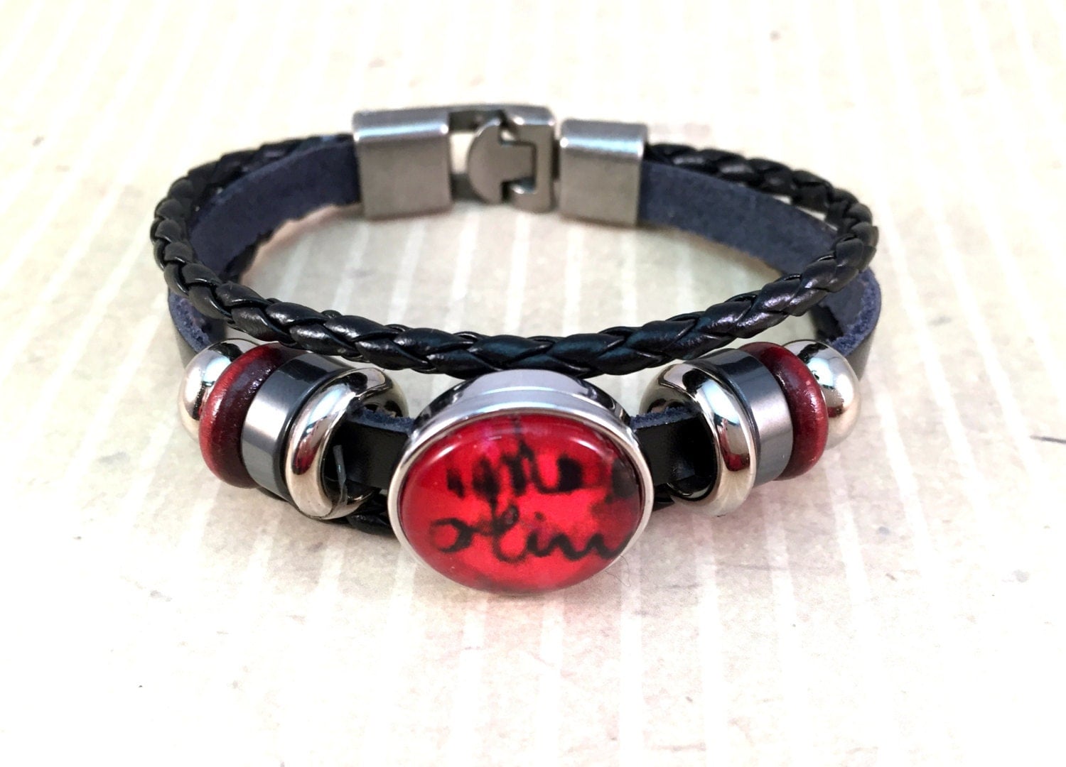 Black Leather Snap Jewelry Wrap Bracelet Noosa Style Ginger