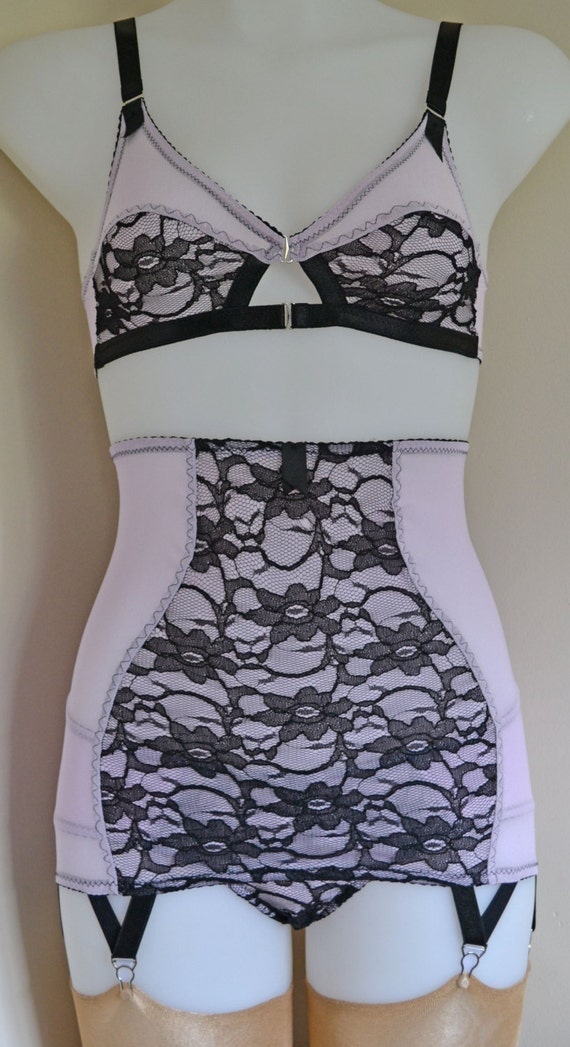 Longline Girdle Open Bottom Roll On Vintage by PipAndPantalaimon