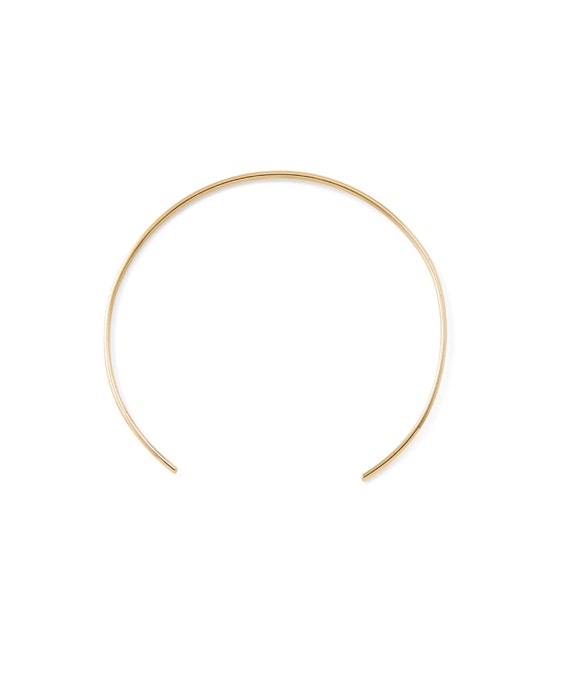 Minimal Round Wire Open Cuff Choker Delicate Simple by poppychain