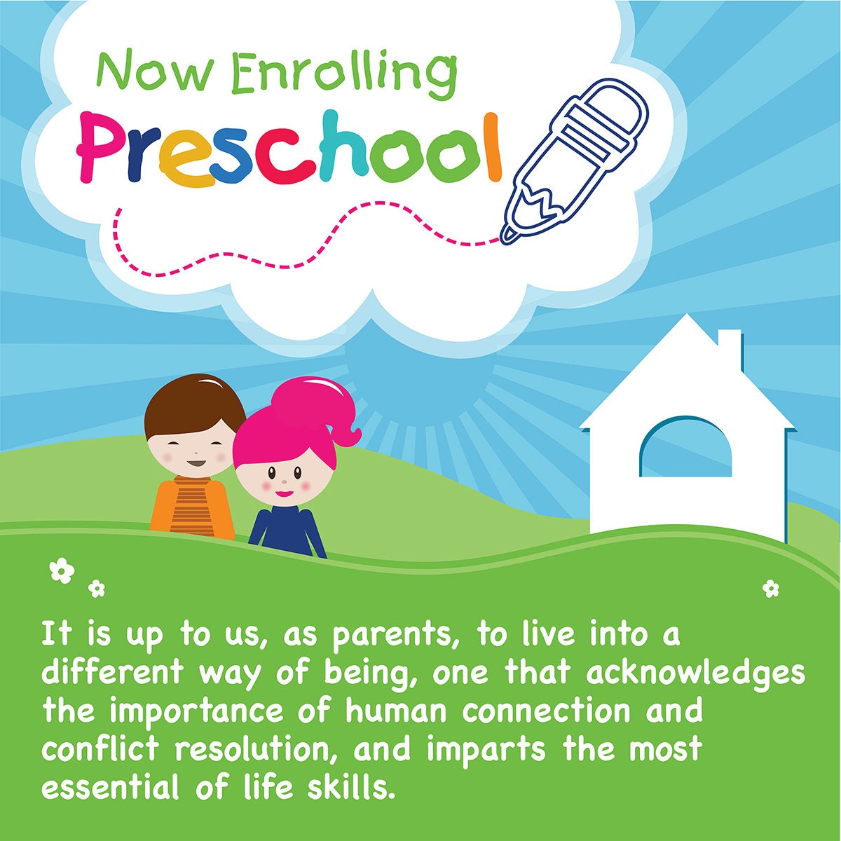 Preschool Enrollment Poster Design