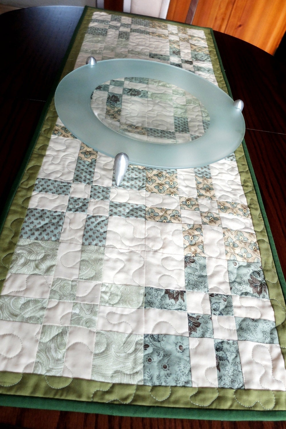 patchwork-quilted-green-cream-table-runner-sage-by-stephsquilts