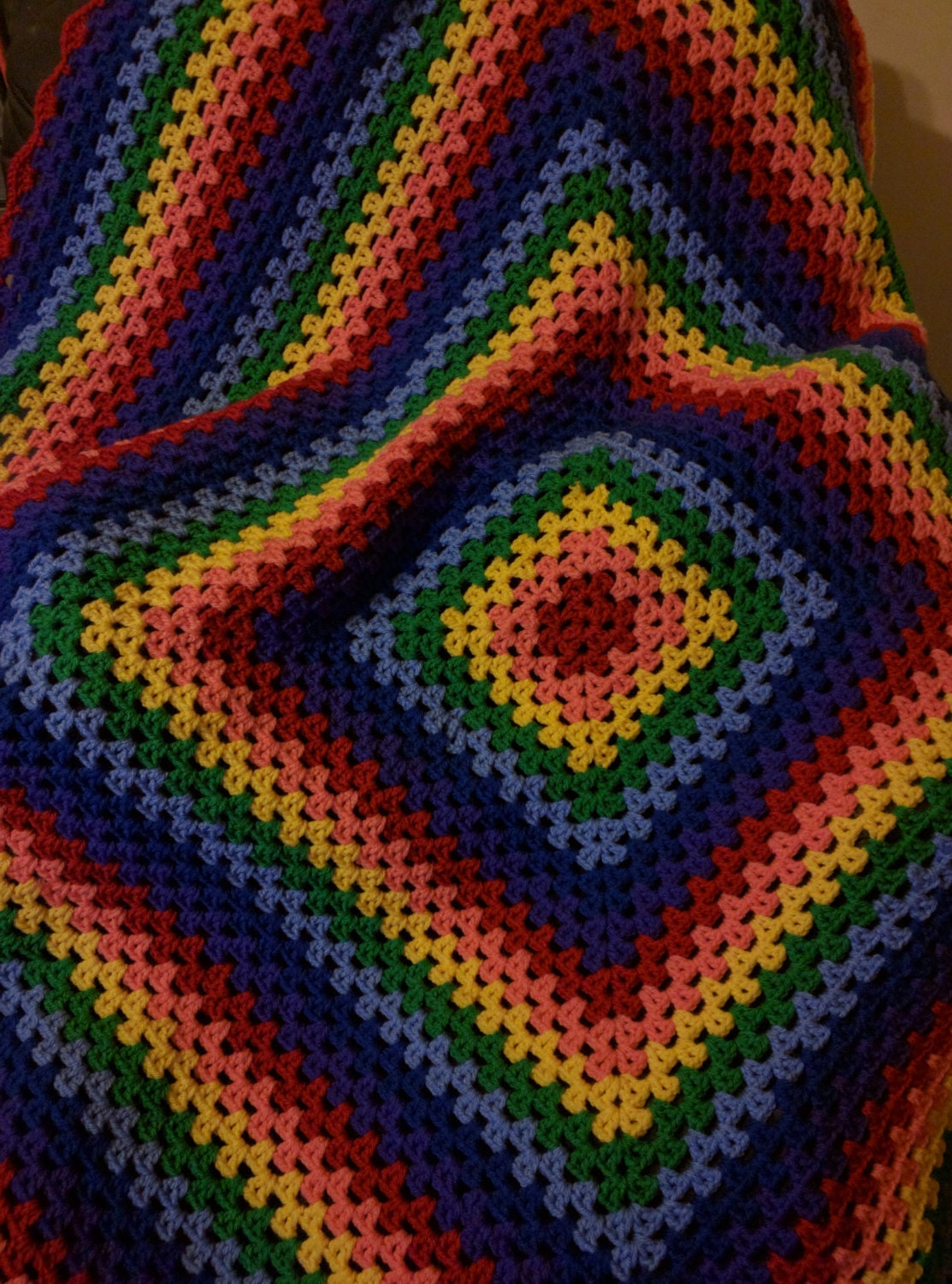 Afghan Blanket Throw Rainbow LGBTQ PRIDE Hippie