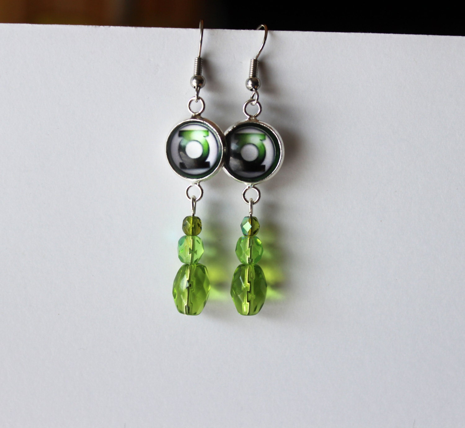 Green Lantern Earrings DC Comic Inspired Jewelry Hal Jordan