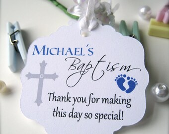 Baby baptism favor tags, christening favor tags, baptism tags, party favor tags, religious tags, cross favor tags, favor tags -30 count(rt3)