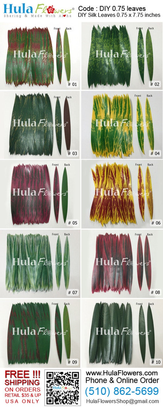 DIY 100 pcs Silk leaves for make Haku Head lei Wristbands or