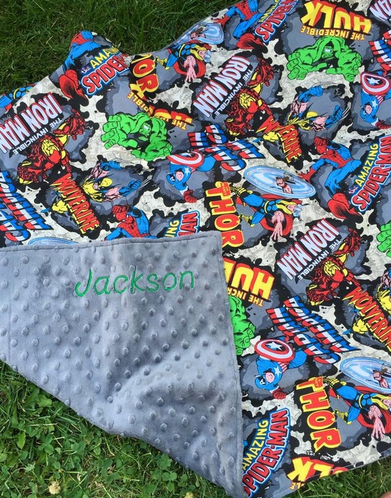 Marvel Blanket/Avengers Blanket/Marvel by SewSweetBabyDesigns