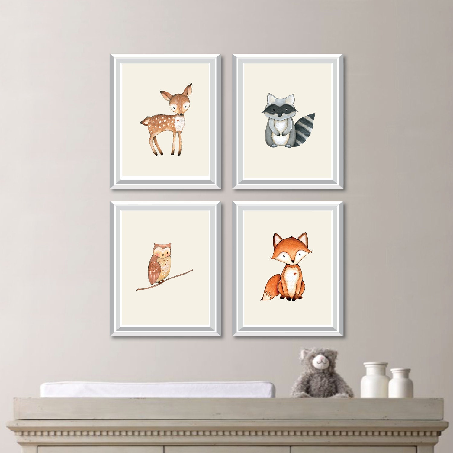 Baby Nursery Art Woodland Decor Baby Nursery Art Woodland Decor Forest Animals Friends Bedroom Canvas Ns806