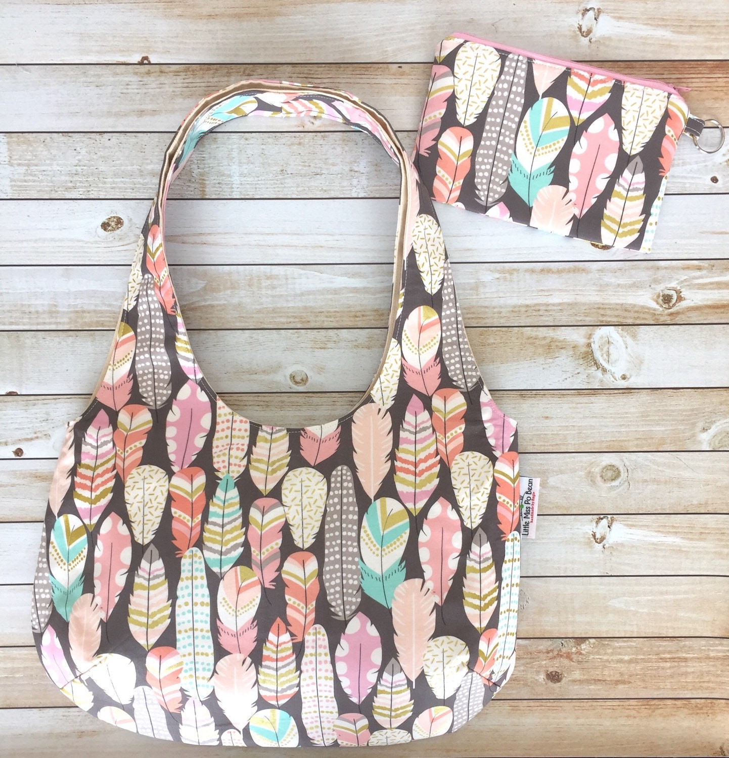 pastel feathers hobo bag shoulder bag by littlemisspobean pastel feathers hobo bag shoulder bag by littlemisspobean
