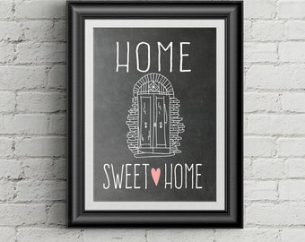 HOME SWEET HOME chalkboard art printable home decor