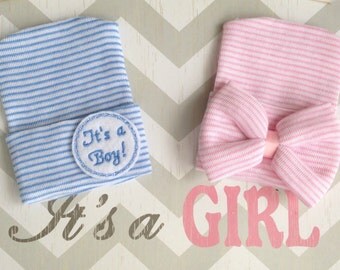 Newborn BOY Hospital Hat Boy Newborn BOY Hospital Hat BOY Newborn Hospital Beanie It's a Boy Blue Newborn Hat Blue Striped Newborn Hat