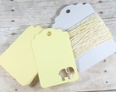 Soft spring sunshine: Light Yellow Elephant Baby Shower Tags Set of 20 - Yellow Shower Favors - Shower Gift Tags - Blank Elephant Labels - Lemon Neutral Tags