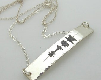 Personalized Sound Wave Necklace - New mom Gift - One Of Kind Gift Idea - SoundWave Jewelry - Voice Wave Necklace - Sterling Silver Jewelry