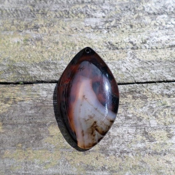 Banded Agate Shield Pendant P4 Destash