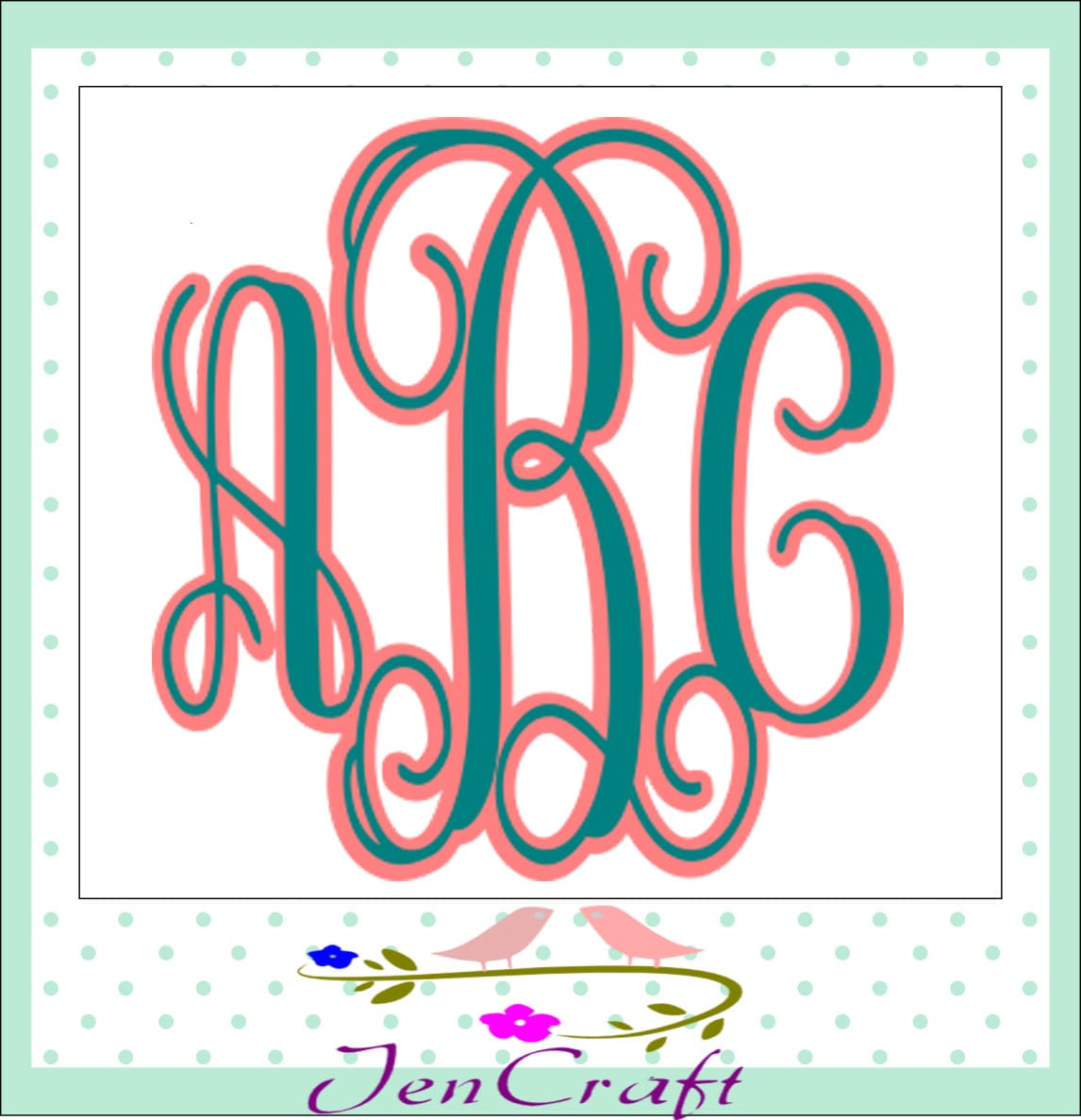 Download Vine Interlocking Monogram svg Shadow Alphabet by JenCraftDesigns