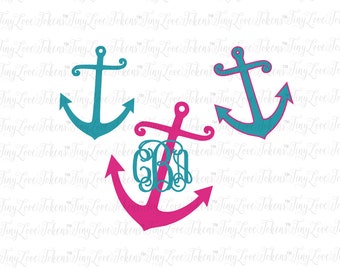 Anchor and Rope Monogram SVG Design for Silhouette and other