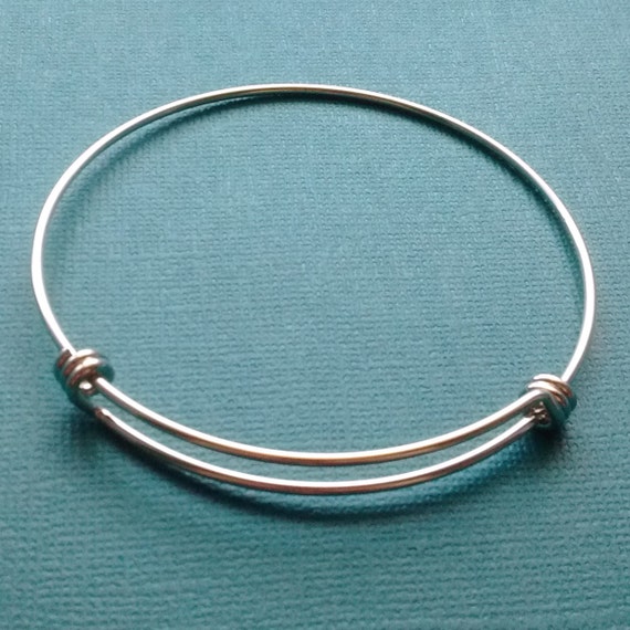 BULK 5 Stainless Steel Adjustable Charm Bangle Bracelets