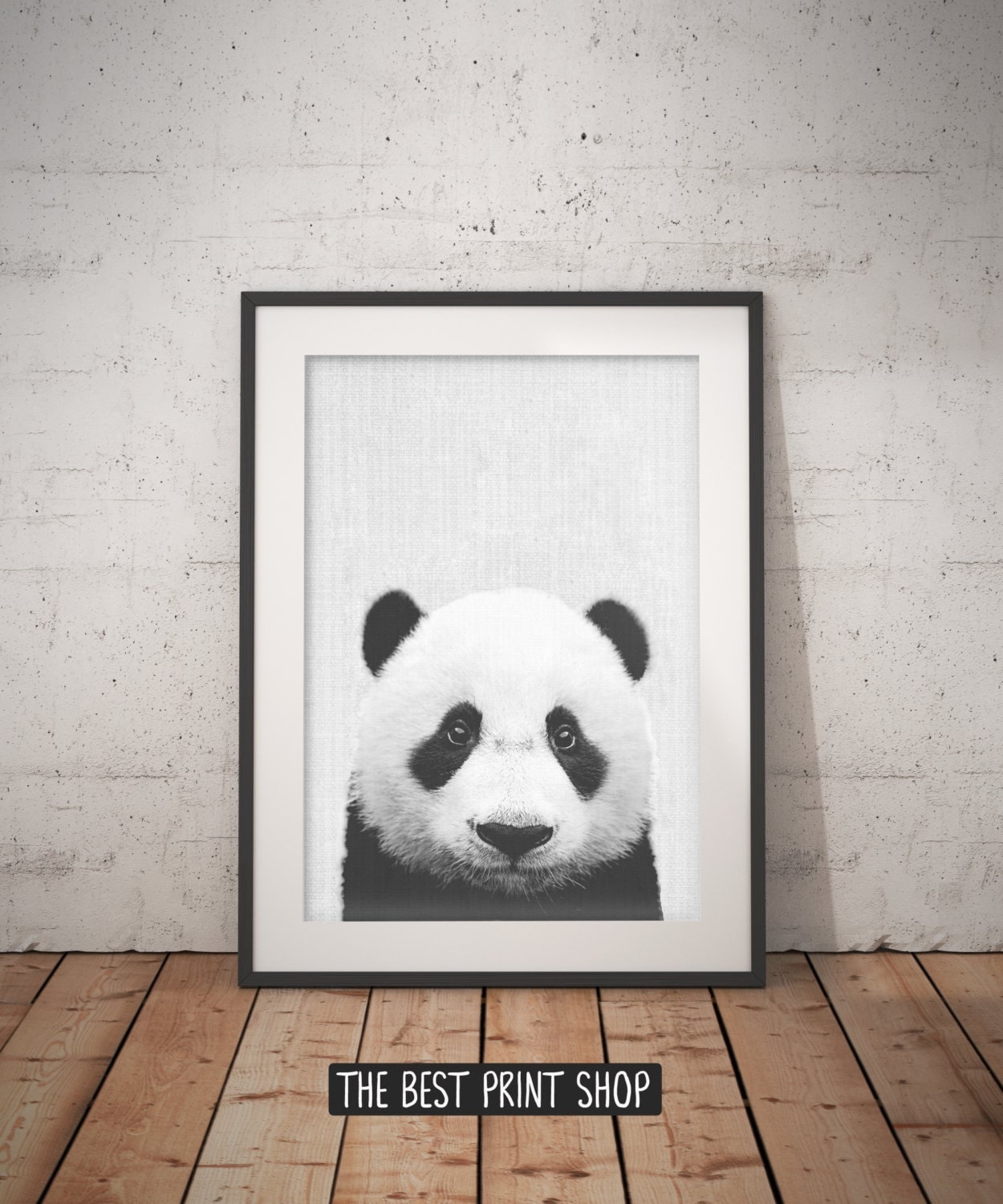 Panda Print Panda Bear Panda Wall Decor Panda Photo Black