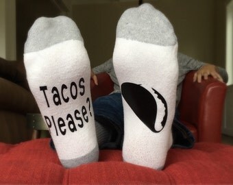 Taco Socks - Funny Socks Men - Gift for Him - Gift for Her - Mens Sock - Fathers Day Gift - Wine Socks - Taco - Novelty Gift - Gifts for Dad
