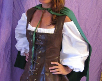 Robinhood/Peterpan costume-3 piece outfit-dress, vest, cape with hat