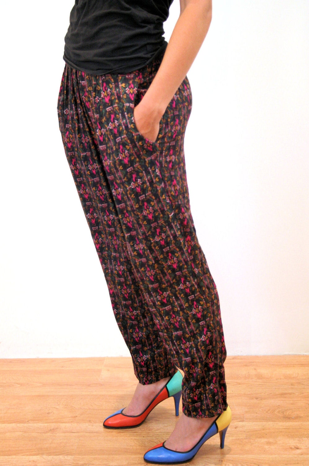 This Way Or That 80s Harem Pants M 1980s Pants by MorningGlorious