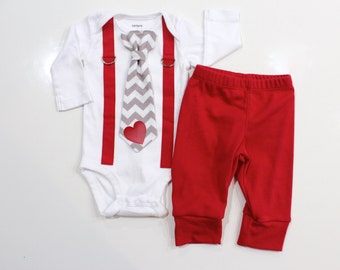 Baby Boy Valentine's Day Outfit. Newborn boy. by ...