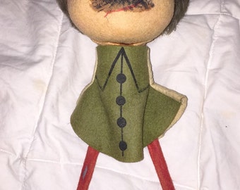 French Air Corps WWII Wall Hat Rack European Military Wall Rack Antique WW1 or WW2 Belgian or French Vintage Painted Felt Figural Hook