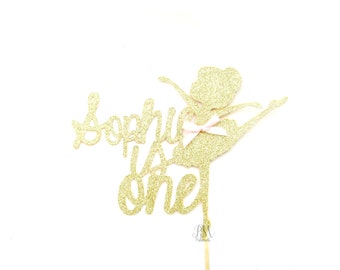 Custom Name Glitter Ballerina Cake Topper - Girls Birthday Cake Topper, 1st Birthday, Cake Bunting, birthday, Tea Party, Princess Party