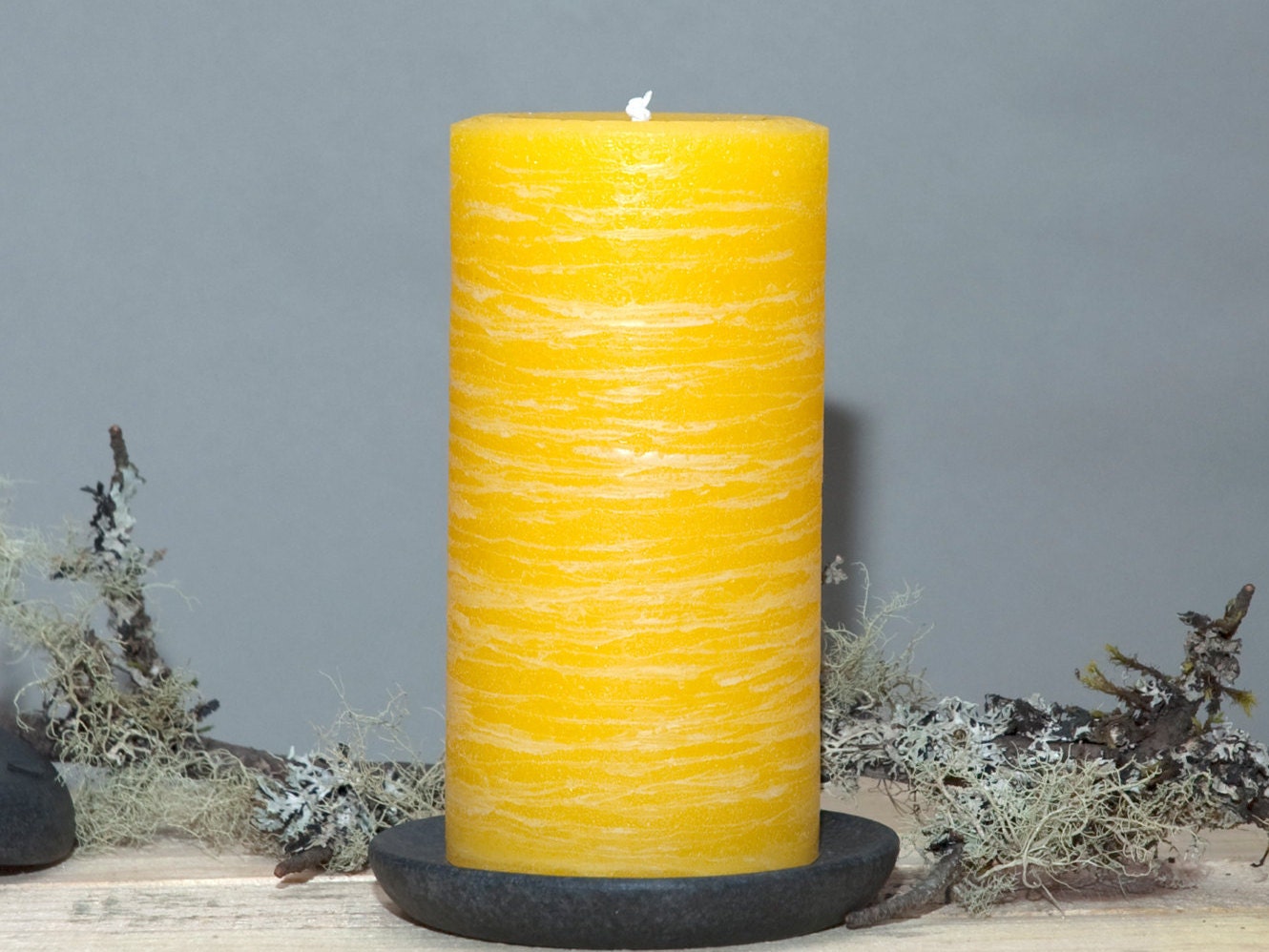 Yellow Rustic Pillar Candle 3 x 6 Easter Candles