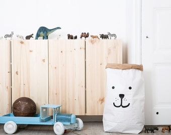Bear paper bag storage of toys books or teddy bears - Kids interior