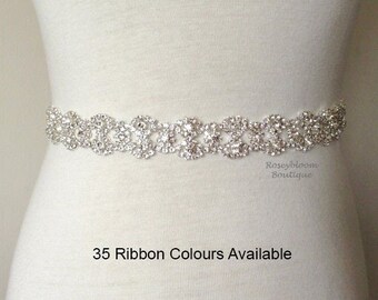 Bridal Sash-Bridal Belt-Wedding Sash-Rhinestone Sash-Bridesmaid Sash-Rhinestone Belt-Wedding Belt-Prom Belt-Bridesmaid Belt-Double Teardrops
